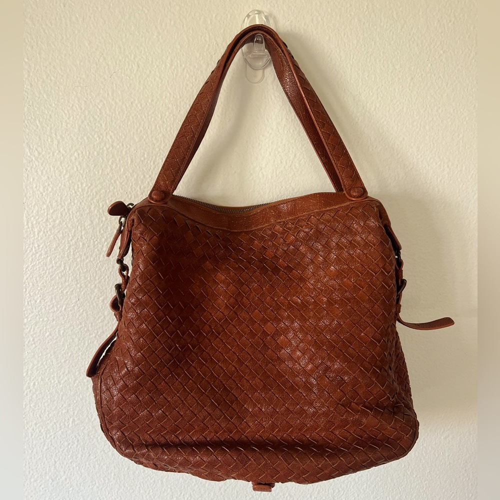 Bottega Veneta Belly 76 goatskin intrecciato leather hand bag